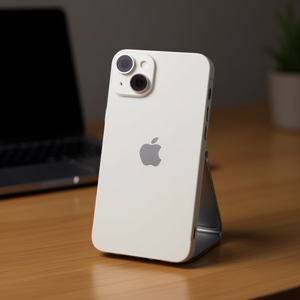 Cover Posteriore Bianca per iPhone 14 Plus con Supporto in Metallo Integrato e Protezione per Obiettivo - Product Image 3