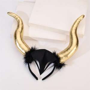 Serre-têtes Halloween Demon OX Horn avec paillettes, accessoires de déguisement pour femmes et filles - Product Image 4