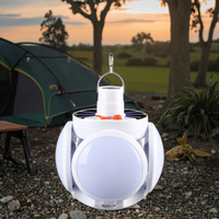 Lampe LED pliable compacte pour camping extérieur, éclairage solaire de jardin, marché nocturne, éclairage d'urgence, alimentée par batterie, idéale pour le football