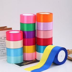 럭셔리 맞춤형 4cm 25야드 리본 롤 도매 선물 포장 196가지 색상 리본 화이트 핑크 폴리에스터 새틴 크리스마스 리본 - Product Image 2