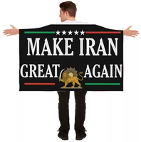 Drapeau Iranien Pahlavi 3x5 pieds, intérieur/extérieur, en tissu polyester, 2 œillets, imprimé sérigraphié, anti-plis, style flottant, avec mât en bois