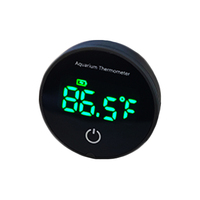Mini thermomètre rond à piles (li-ion) en plastique pour la température de l'eau, accessoire spécialisé pour aquariums de poissons tropicaux