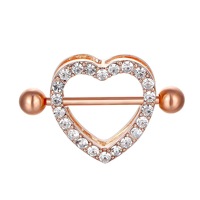 Anneaux de tétons en acier inoxydable, piercings de tétons, barre de 14G, bijoux à deux couches pour femmes et hommes