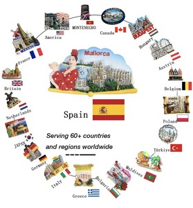 Imán de Refrigerador Personalizado con Relieve 3D de Lugares Emblemáticos de <span class=keywords><strong>España</strong></span>, Ecológico, de Poliresina, Impermeable y Duradero, Recuerdo de Bautizo, <span class=keywords><strong>Viajes</strong></span> por Europa - Product Image 2