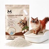 Litière pour chat écologique biodégradable à base de plantes naturelles (cassava et maïs), hautement absorbante, agglomération rapide, faible poussière, contrôle des odeurs