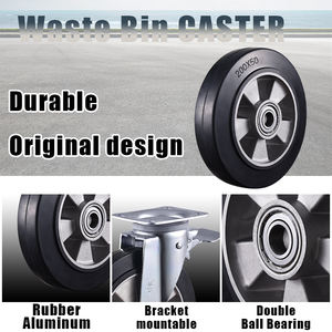 Fabricación de ruedas de alta calidad resistente 4 <span class=keywords><strong>5</strong></span> 6 8 pulgadas rueda de goma con aluminio para equipos de carro industrial - Product Image 2