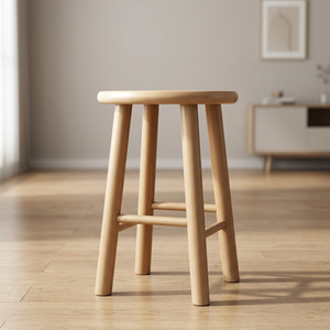 Taburete Plegable Tradicional para Adultos, de Madera Resistente, con Almacenamiento, para Dormitorio, Cocina, Hotel, Apartamento, Pequeño y Redondo - Product Image 3