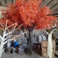 Arbre artificiel en érable rouge chinois de 3 m de haut, décoration de restaurant, arbre en érable rouge