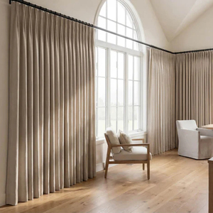 Cortinas con Ojales de 728g, 20% Lino y 80% Poliéster, Estilo Lino Pesado, <span class=keywords><strong>para</strong></span> Tiendas de Cortinas, Venta al por Mayor, Dormitorio, Sala de Estar - Product Image 3