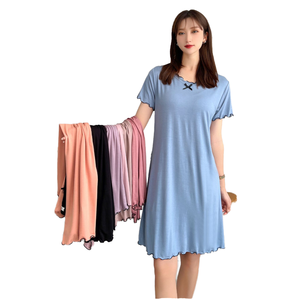 <span class=keywords><strong>Camicia</strong></span> <span class=keywords><strong>da</strong></span> <span class=keywords><strong>notte</strong></span> <span class=keywords><strong>da</strong></span> donna elegante <span class=keywords><strong>da</strong></span> <span class=keywords><strong>notte</strong></span> a <span class=keywords><strong>maniche</strong></span> <span class=keywords><strong>corte</strong></span> <span class=keywords><strong>da</strong></span> donna sottile Modal con bordo fungo Casual traspirante morbida vestibilità ampia - Product Image 4