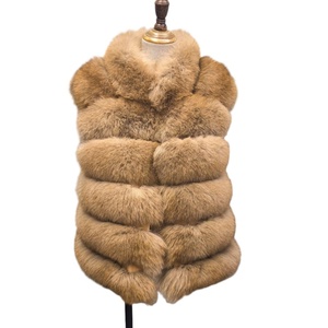 Хит продаж: Классический женский теплый и роскошный жилет из пушистого меха золотистой лисы - Product Image 1