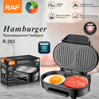 Poêle à frire électrique multifonction RAF 1000W, mini-grill 2 tranches, appareil à hamburger pour le petit-déjeuner