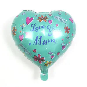 18 인치 스페인어 레드 해피 어머니의 날 Feliz Dia Mama 인쇄 호일 풍선 하트 스퀘어 글로브 풍선