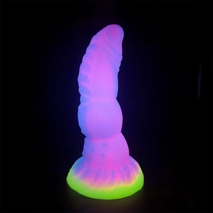 Venta caliente Anal Dildo Lesbiana Anal Juguete Consolador fluorescente en forma de silicona Modelo Anal Butt Toy Juguetes para adultos Producto chino Juguete sexual - Product Image 2