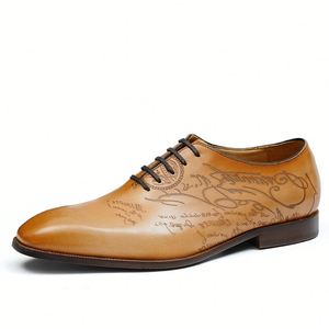 Chaussures Oxford en cuir pour hommes de style italien de haute qualité, à lacets, pour mariage et tenue de soirée, chaussures pour hommes - Product Image 2