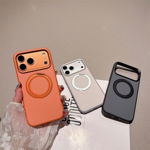 Fashion Magnetic Matte Phone Case for iPhone 17 Pro Max With 360 Metal Ring <b>Stand</b> <b>Wireless</b> <b>Charging</b> Shockproof Protective Cover - Product Image 2
