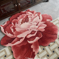 Décoration intérieure moderne Tapis personnalisé de haute qualité en forme de fleur tuftée à la main Hauteur de la pile élevée