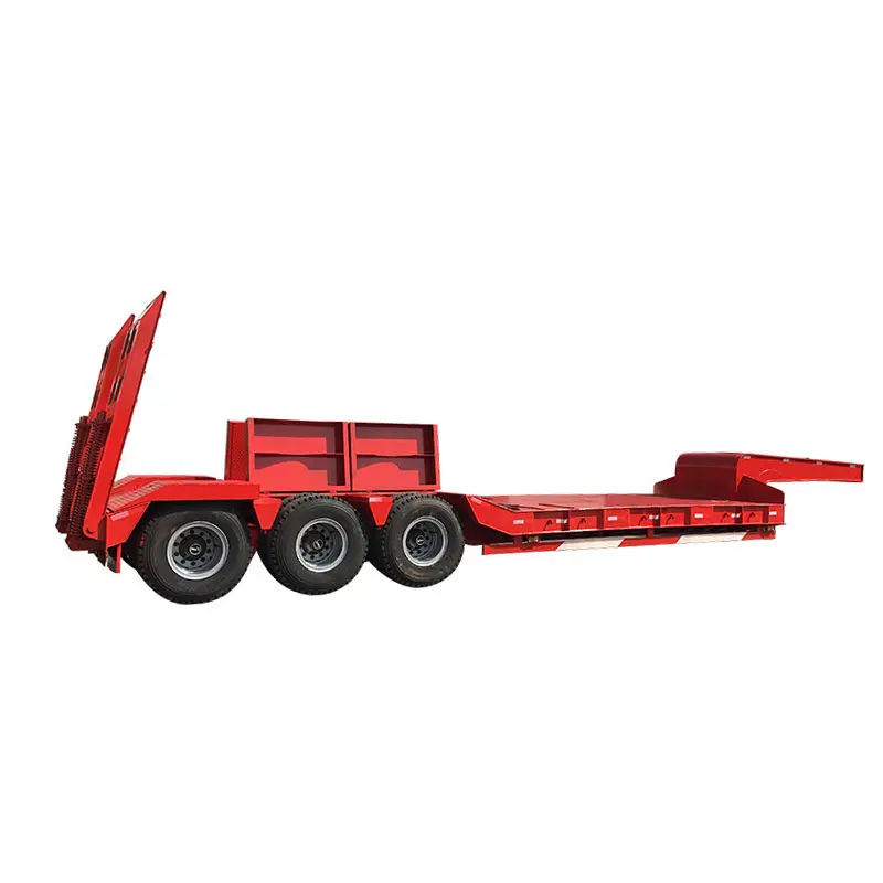 Rimorchio a pianale ribassato per camion a pianale ribassato per trasporto pesante di alta qualità con scala meccanica