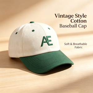 Gorra de Béisbol de Algodón de Dos Tonos, Crema y Verde Bosque, con Bordado <span class=keywords><strong>AE</strong></span> Interlock y Bordado 'NATURE CALLS' en la Parte Posterior - Product Image 2