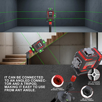 Niveau laser auto-nivelant 4D à 16 lignes, faisceau vert 360°, outil d'alignement pour la construction, laser rotatif vertical/horizontal