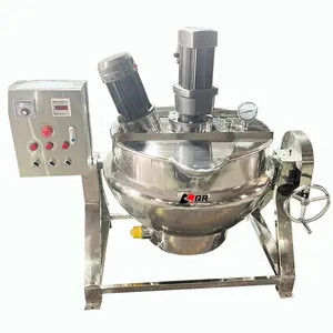 Food mixer gas steam heat jam boiling emulsifying mixing double jacketed kettle