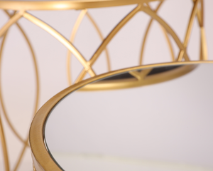 Chaises de mariage Factory Namchi, couleur or luxueuse, ensembles de tables basses décoratives en métal, décoration intérieure de salon, table basse - Product Image 3