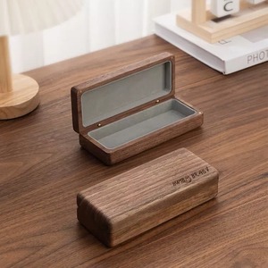 Étui à lunettes en bois de noyer, rectangulaire, fermeture magnétique solide, boîte de rangement portable pour voyage - Product Image 3