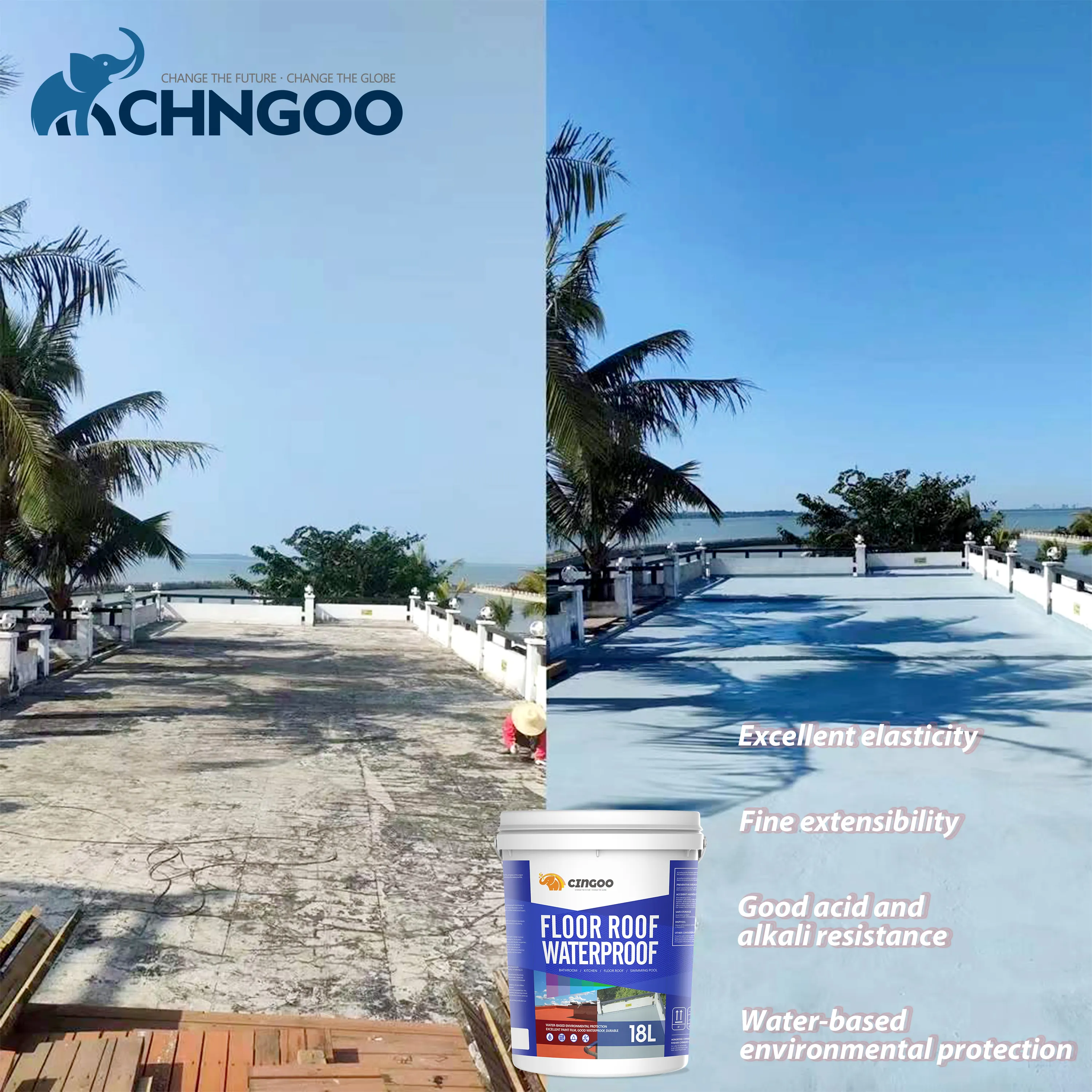 CINGOO Waterborne liquid rubber waterproofing spray paint floor water-based paint