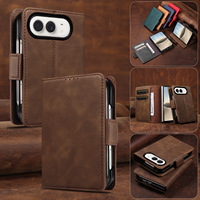 Étui portefeuille en cuir premium pour iPhone Duo avec boucle magnétique, porte-cartes et support rabattable