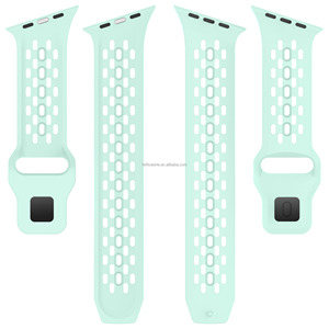 Correa de reloj de silicona transpirable perforada con conector en ángulo para Apple Watch Ultra 49mm Series 11 SE Sport, correa de repuesto para reloj - Product Image 4
