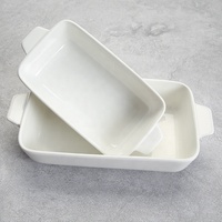 Ustensiles de cuisson de la série, plat à four en porcelaine blanc, plateau de cuisson en céramique, ustensiles de cuisson, plat de four en porcelaine blanc, 4 pièces