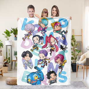 Couverture décorative en flanelle imprimée Kpop Demon Hunters, dessin animé Kawaii, anime, literie personnalisée pour enfants et bébés - Product Image 2