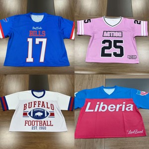 T-shirt court de cheerleader de football américain personnalisé pour femme, sublimation, mode streetwear, maillot court en mesh - Product Image 6