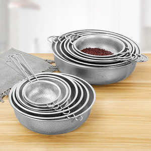 Stainless Steel <b>Colanders</b> <b>Strainers</b> Fine Mesh Set For Kitchen Vegetable Fruit Washing Rice Draining Multi Purpose Baskets - Product Image 4