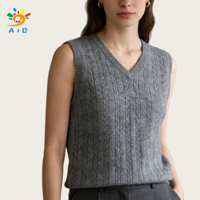 Gilet AJB en laine et cachemire uni, col en V, sans manches, tricoté, respirant, séchage rapide, toutes saisons, style business décontracté
