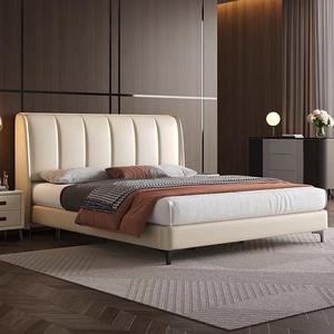 Italian Luxury 1.8-meter Leather <b>Bed</b> Modern Double King-<b>Size</b> Master Bedroom Art Minimalist Design for High-End Living - Product Image 1
