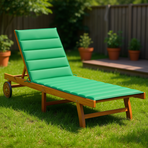 Tumbona de Madera de Acacia con Cojín, Muebles Reclinables de Exterior de Primera Calidad, Diseño Moderno, Patas Cónicas - Product Image 2