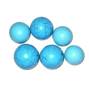Offre Spéciale : Sphères Synthétiques Turquoise, Boules en Pierre d'Agate Naturelle, Pierres Précieuses Sculptées et Gravées de Style Religieux - Product Image 1