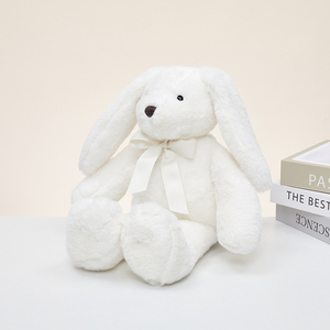 Fuzzy Plush Bunny Soft Lop Eared Rabbit 45cm Sitting Stuffed Animal With <b>Bow</b> Tie for Birthday Festival <b>Gift</b> - Product Image 3