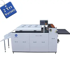 SGUV620A semi automatic hand feed water based paper sheet vanishing machine, metal art paperboard oil uv coating equipment