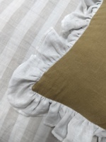 Housse de coussin 100% lin pur 170GSM carrée avec fermeture éclair dissimulée, housse de coussin décorative 45x45cm pour canapé et lit