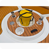 Île flottante ronde commerciale gonflable, quai flottant gonflable avec porte-gobelets et porte-bière, pont flottant, quai de yacht gonflable