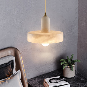 Modern Minimalist Marble Pendant <b>Light</b> E27 Led Single Head Round Chandelier For Bedroom Living Room Nordic Style Home <b>Lighting</b> - Product Image 2