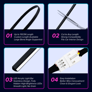 Kit Universale di Luci Ambientali LED Dinamiche 18 in 1 con Controllo App Intelligente per Atmosfera Interna Auto - Product Image 6