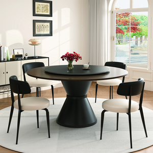 Moderno tavolo da pranzo rotondo in legno massello scandinavo | Design senza tempo per case, alberghi e ristoranti Villa - Product Image 1