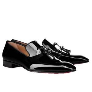 Mocasines de Cuero Charol Negro para Hombre 2026, con Suela Roja, Sin Cordones, Zapatos Formales de Vestir, Calzado Clásico de Negocios - Product Image 5