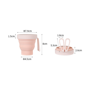 Socan Silicone Folding Water Bottles Mini Retractable <strong>Cup</strong> Silicone <strong>Collapsible</strong> <strong>Cup</strong> with Lid Travel Camping Outdoor Activity - Product Image 5