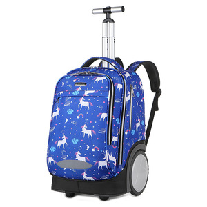 Sac à dos à roulettes avec grandes roues pour monter les escaliers, grande capacité, sac à dos scolaire résistant à l'eau pour étudiants - Product Image 2