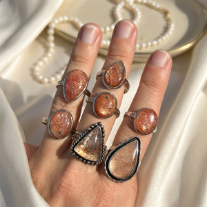 Natural Diamond Vintage 18K <b>Gold</b> Plated Gemstone <b>Rings</b> Handmade Brass Bezel <b>Set</b> Statement <b>Ring</b> Boho Jewelry Gift Women - Product Image 2