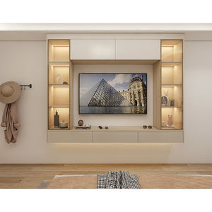 Prix d'usine – Meuble TV mural moderne style ferme en chêne écologique, étagère flottante pour salon - Product Image 2